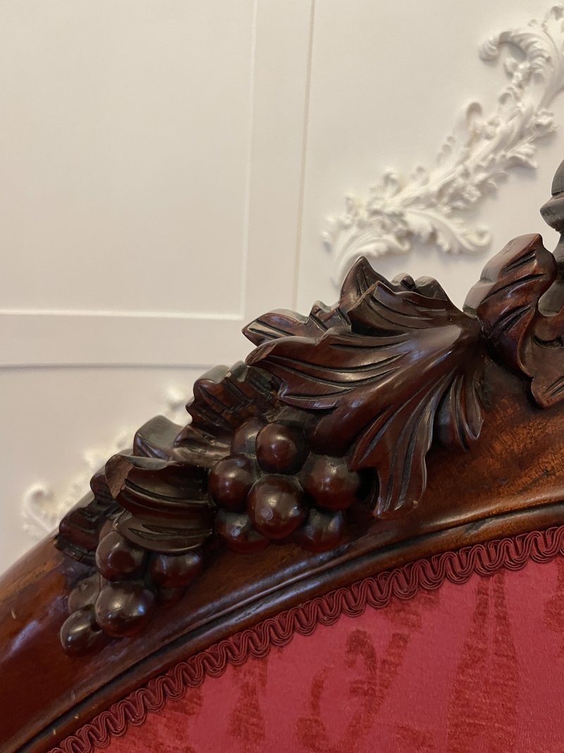 Outstanding Quality Antique Victorian Carved Mahogany Chaise Longue - Image 10